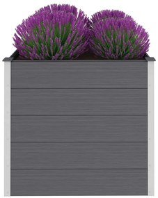Canteiro elevado para jardim WPC 100x100x91 cm cinzento