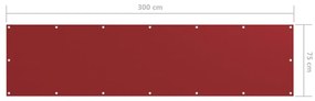 Tela de varanda 75x300 cm tecido Oxford vermelho