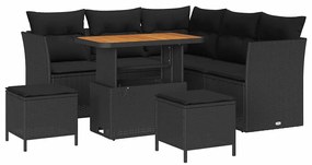 Conjunto de Sofá de Jardim de 8 Peças com Almofadas em Rattan Sintétic