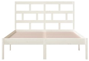 Estrutura de cama 120x200 cm pinho maciço branco