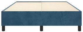 Estrutura de cama 140x190 cm veludo azul-escuro