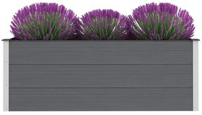 Canteiro elevado para jardim WPC 150x50x54 cm cinzento
