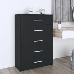 vidaXL Cómoda 71x35x108 cm aglomerado preto