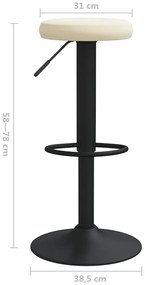 Bancos de bar 2 pcs veludo creme