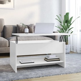 vidaXL Mesa de centro 80x50x40 cm derivados madeira branco brilhante