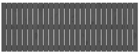 Cabeceira de parede 166x3x60 cm madeira de pinho maciça cinza