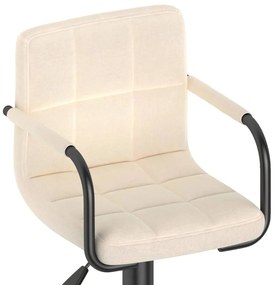 Bancos de bar 2 pcs tecido cor creme