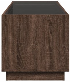 Mesa de centro luzes LED Infinity 70x50x50 cm carvalho castanho