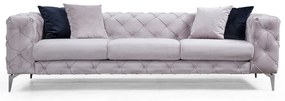 Sofá de 3 Lugares Como – Cinzento Claro – 237x73x90 cm