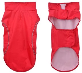 Capa de chuva para cães com tiras reflectoras vermelho S