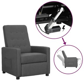 vidaXL Poltrona elevatória tecido cinzento-claro