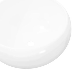 Lavatório redondo em cerâmica branco 40x15 cm