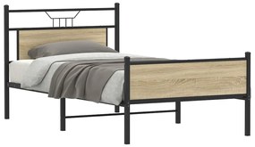 vidaXL Estrutura cama s/ colchão derivados de madeira carvalho sonoma
