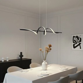 Candeeiro suspenso de design preto 110cm Incl. LED regulável em 3 níveis - Wokkel