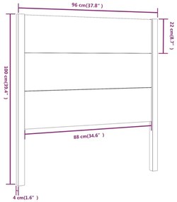 Cabeceira de cama 96x4x100 cm pinho maciço castanho mel