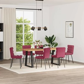 vidaXL Cadeiras de jantar 6 pcs veludo vermelho tinto