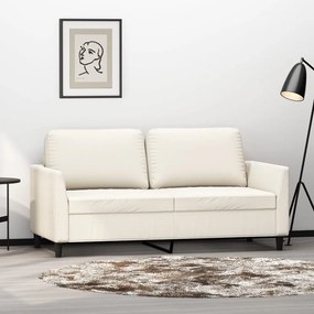 vidaXL Sofá de 2 lugares 140 cm couro artificial cor creme