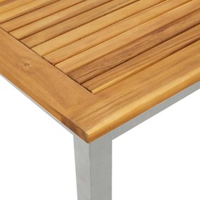 Mesa Lateral de Jardim 45x45x38 cm em Madeira de Acácia Sólida