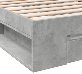 Estrutura de cama c/ gaveta derivados de madeira cinza-cimento