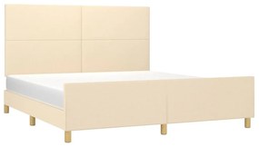 Estrutura de cama sem colchão 160x200 cm tecido cor creme
