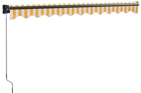 Toldo retrátil 3,5x2,5 m tecido e alumínio amarelo e branco