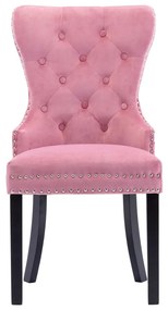 Cadeiras de jantar 2 pcs veludo rosa