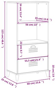 Estante VIKEN 60x35x123 cm derivados de madeira branco