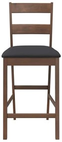 Bancos de bar com almofadões 2pcs madeira de seringueira maciça