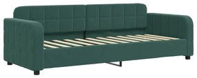 Sofá-cama com gavetão 80x200 cm veludo verde-escuro