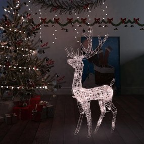 Rena decorativa de Natal 140 LEDs 120 cm acrílico branco quente