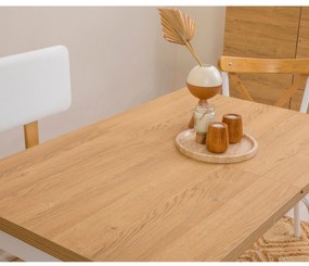 Conjunto de Mesa de Jantar Extensível e Cadeiras Oliver – Branco – Mes