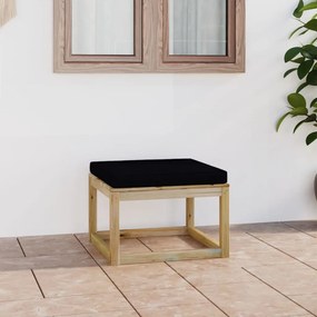 vidaXL Apoio de pés para jardim c/ almofadão pinho impregnado verde