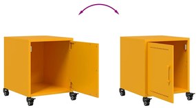 Mesa de cabeceira 36x39x43,5 cm aço amarelo mostarda
