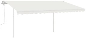 Toldo retrátil manual com luzes LED 4x3 m cor creme