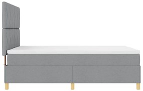 Cama Box Spring com Colchão Cinza Claro 140x200 cm Tecido