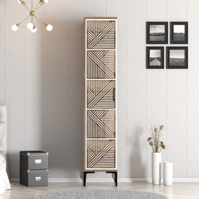 Roupeiro Kumsal P – Nogueira e Branco – 40 cm x 47,5 cm x 201,4 cm