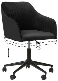 Cadeira de escritório em veludo preto VENICE  Beliani