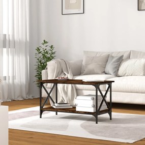Mesa de centro 80x45x45 cm deriv. madeira/ferro carvalho fumado
