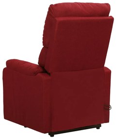 Poltrona elevatória de massagens tecido vermelho tinto