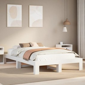 Cama sem colchão 120x200 cm madeira de pinho maciça branco