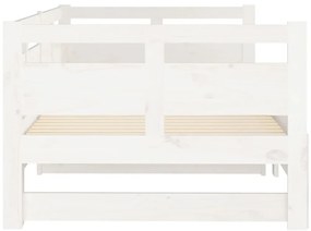 Estrutura sofá-cama de puxar pinho maciço branco 2x(90x190) cm