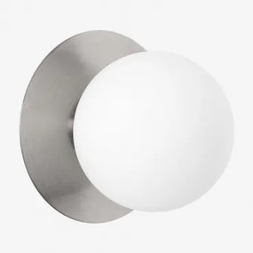 Aplique De Parede Para Banheiro Em Ferro E Vidro Anine Cinza Cromado & Ø15 Cm - Sklum