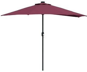 Guarda-sol de Jardim Vermelho bordô 294 x 150 x 224 cm tecido
