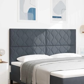 vidaXL Cabeceira em Veludo Cinza Escuro com Design de Blocos de Diamante 180 cm