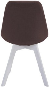 Cadeira de cozinha e sala de jantar Borneo em tecido com estrutura branca 48 x 84 x 55 cm Castanho
