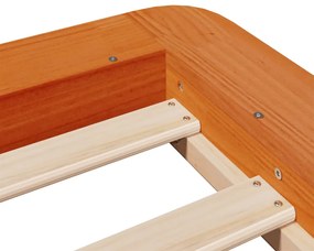 Cama sem colchão 100x200 cm pinho maciço castanho-mel