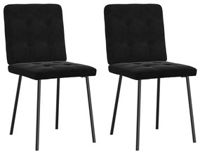 Cadeiras de jantar 2 pcs veludo preto