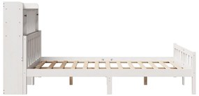 Cama com estante sem colchão 150x200 cm pinho maciço branco