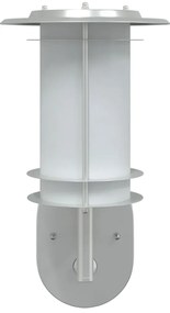 Candeeiro de parede exterior com sensor aço inoxidável prateado