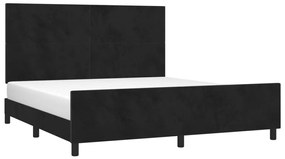 Estrutura de cama sem colchão 160x200 cm veludo preto